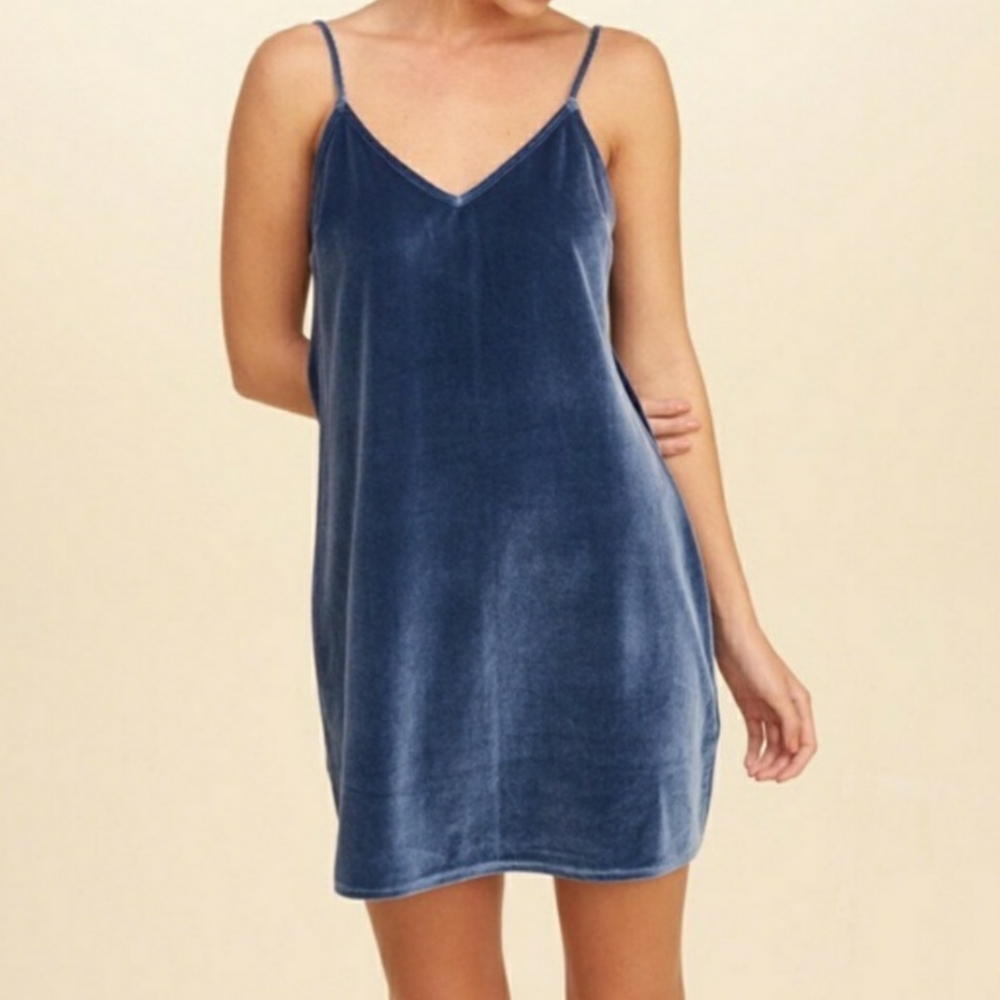 Hollister Co. Velvet Mini Dress | Size: XS | Color: Blue